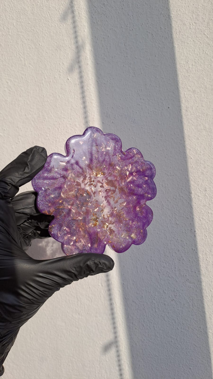 Amethyst Bloom – 4’lü El Yapımı Epoksi Bardak Altlığı Seti